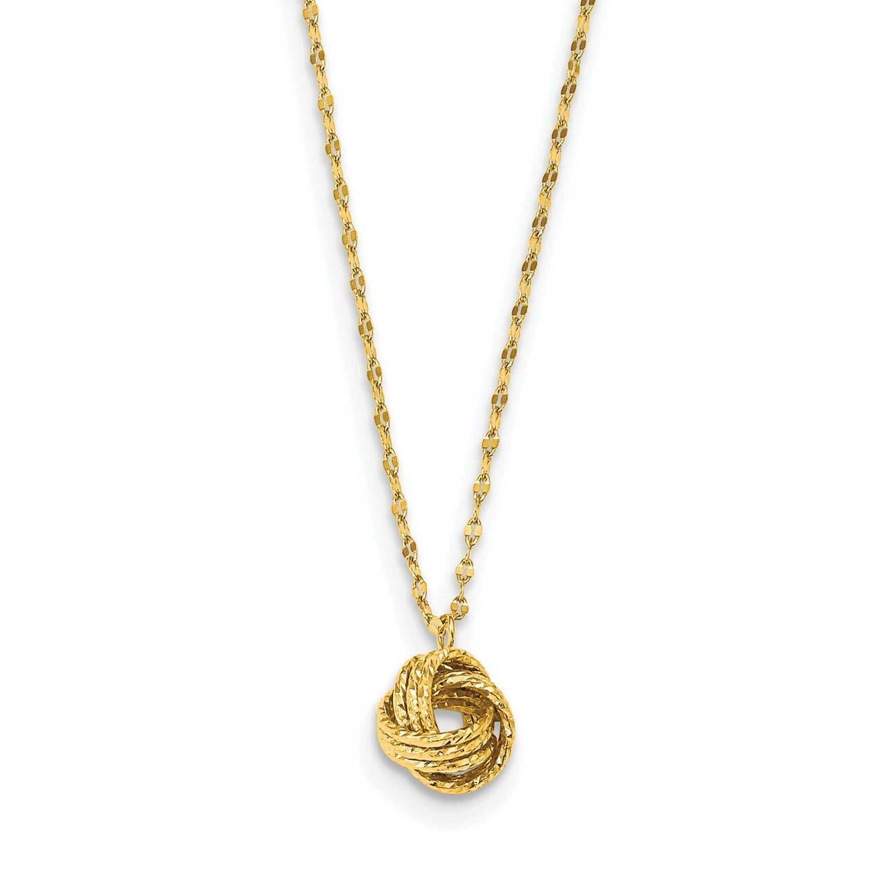 Love Knot Necklace 14k Gold Diamond-cut SF2630-18, MPN: SF2630-18, 883957016276