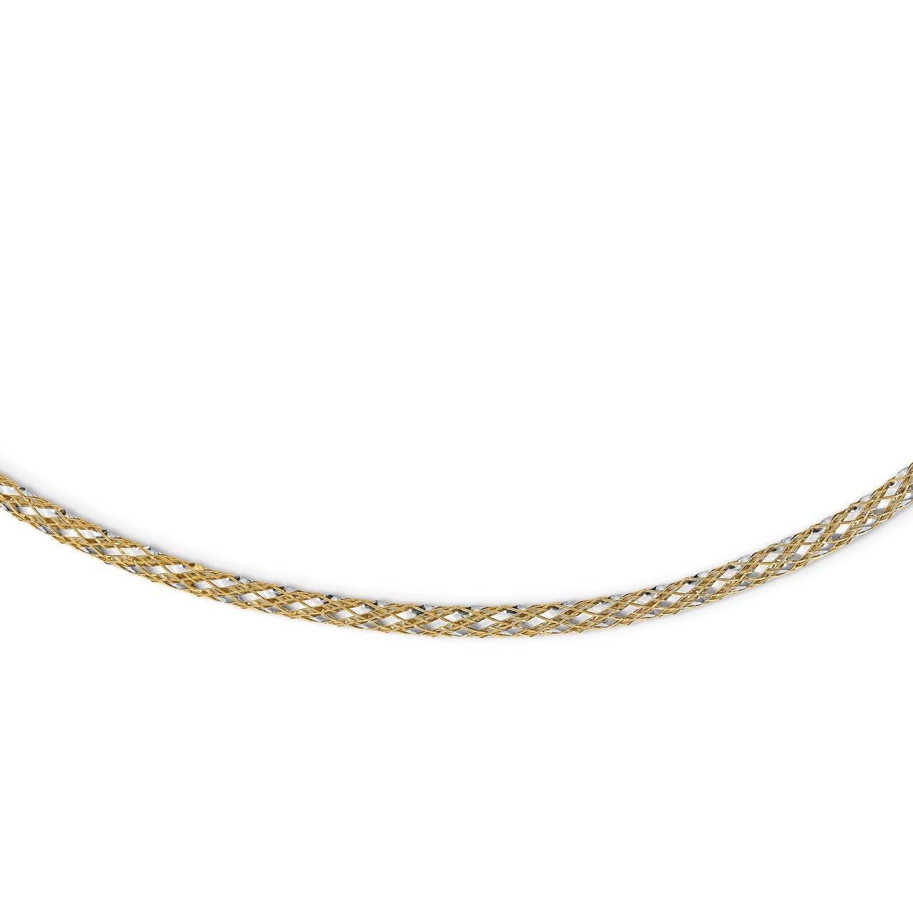 Woven Mesh Necklace 14k Two-tone Gold SF2685-17.25
