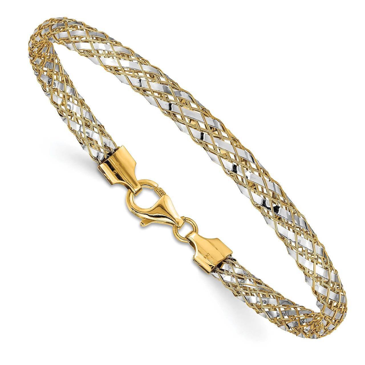 Woven Mesh Bracelet 14k Two-tone Gold SF2685-7.5
