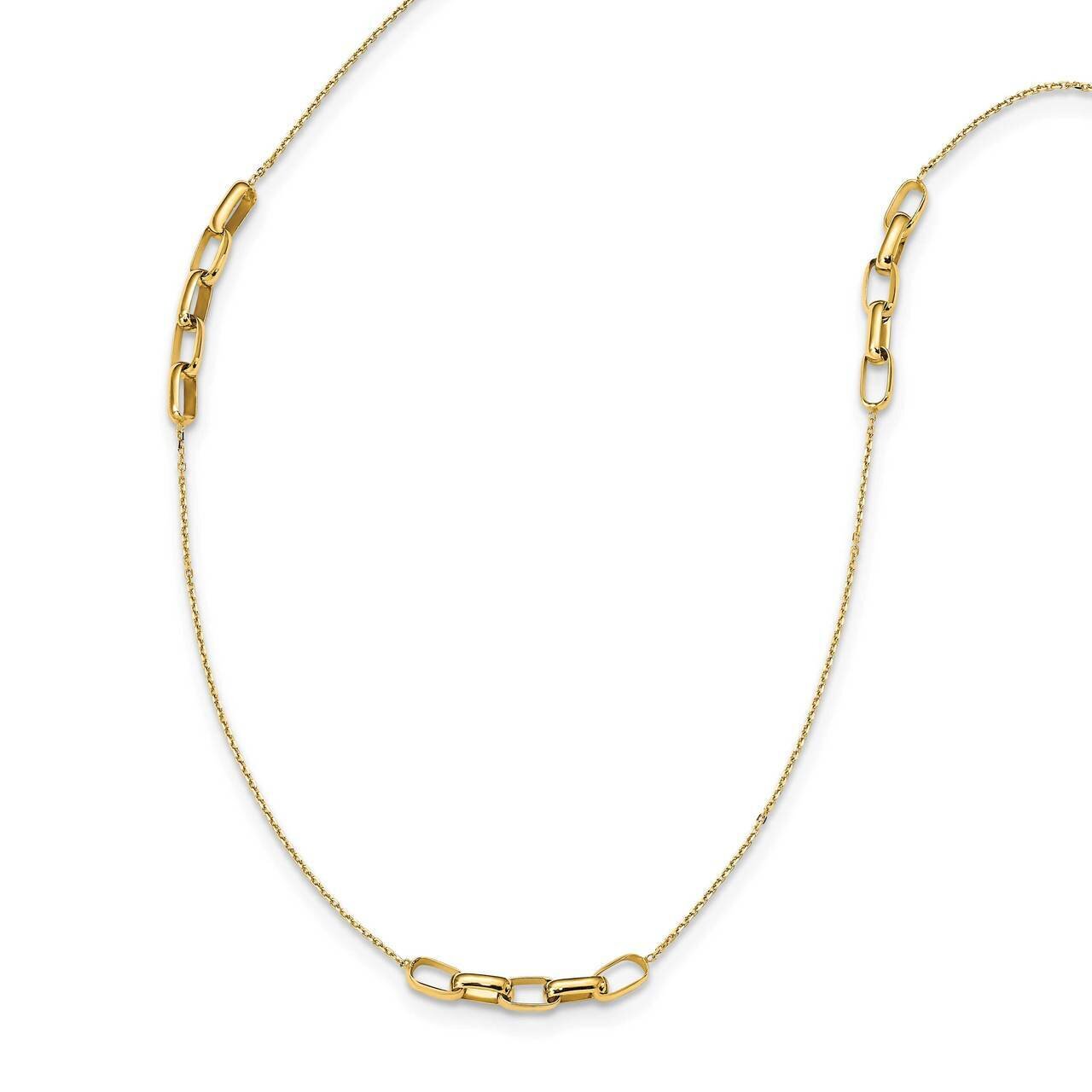Fancy Link Necklace 14k Gold Polished  SF2751-24, MPN: SF2751-24, 191101982644