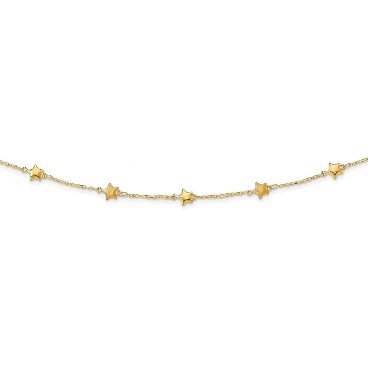 Stars with 2 inch Extender Necklace 14k Gold Polished  SF2794-16.5, MPN: SF2794-16.5, 191101982651