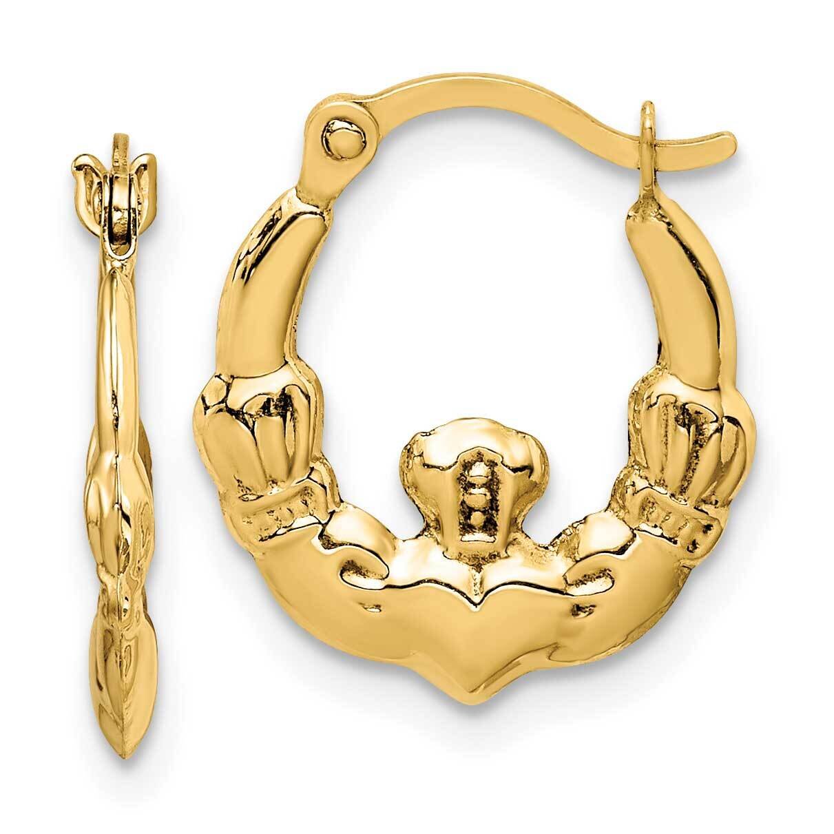 Claddagh Hoop Earrings 14k Gold TC1007, MPN: TC1007, 886774083131