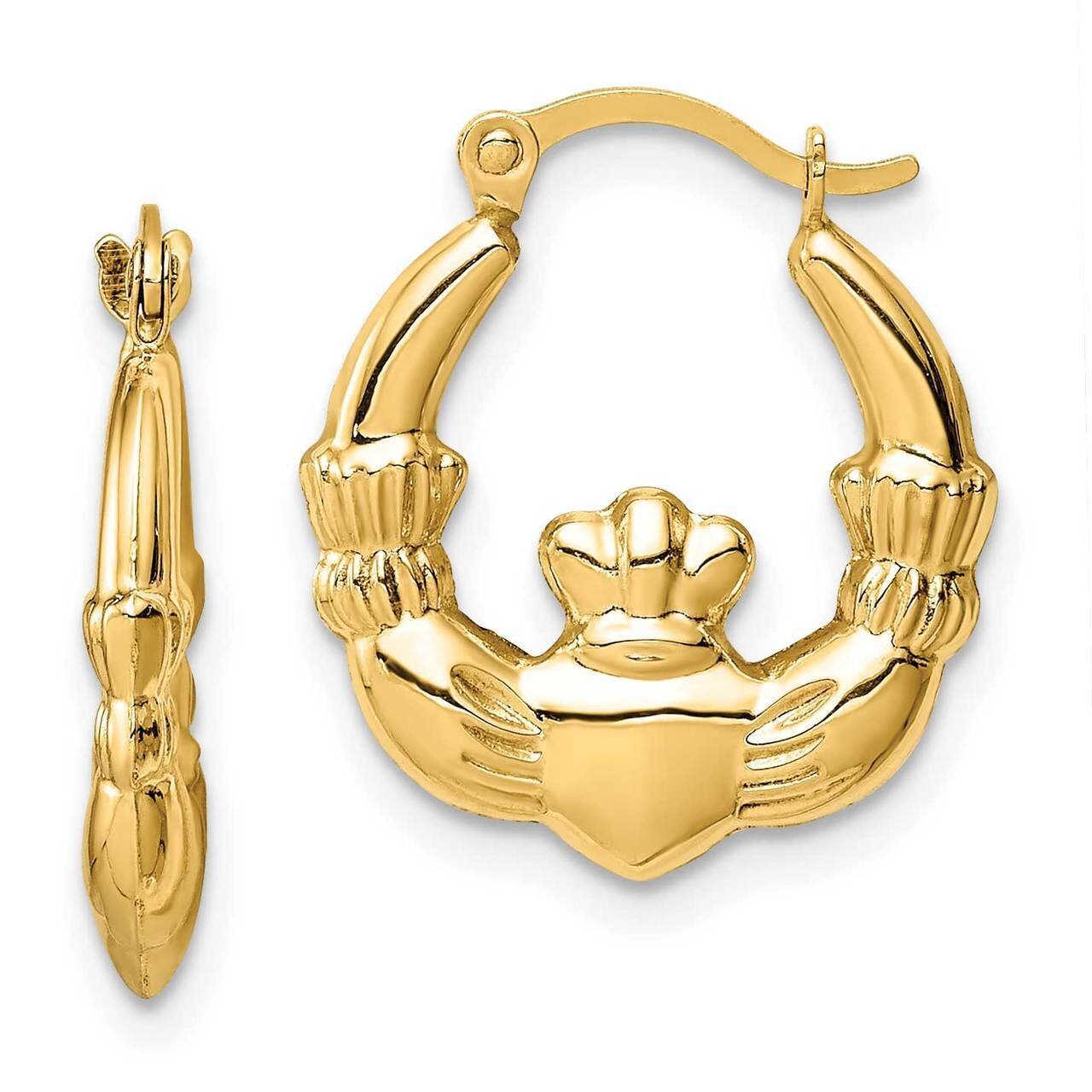 Claddagh Hoop Earrings 14k Gold TC1008