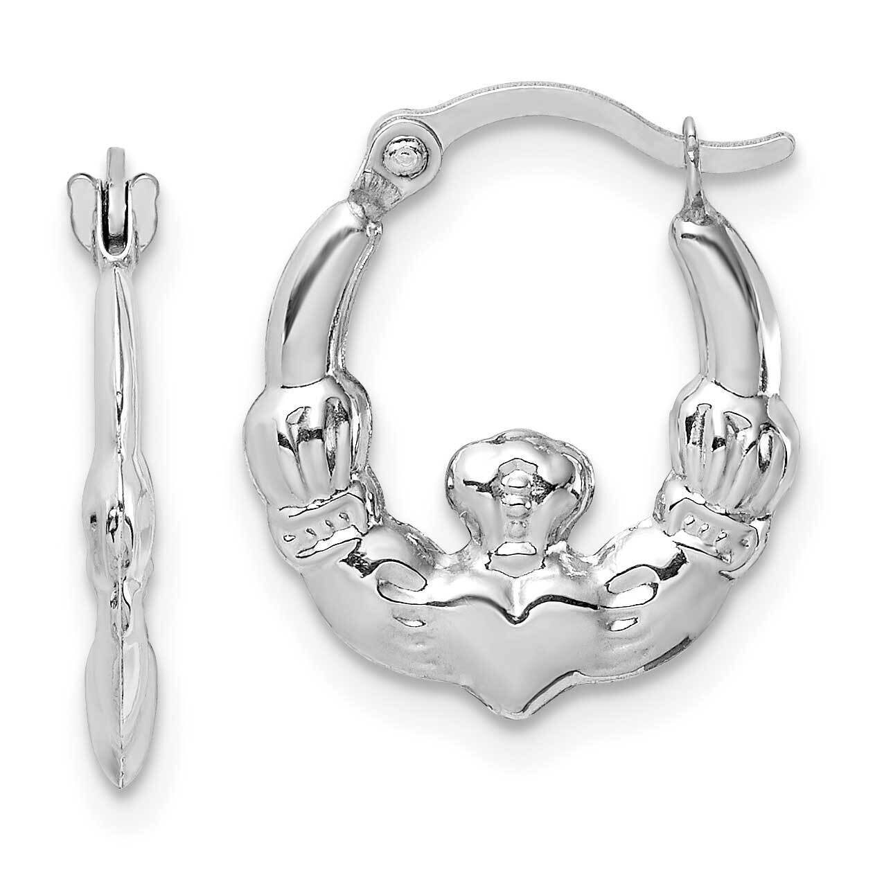 Claddagh Hoop Earrings 14k White Gold TC1011, MPN: TC1011, 883957964584