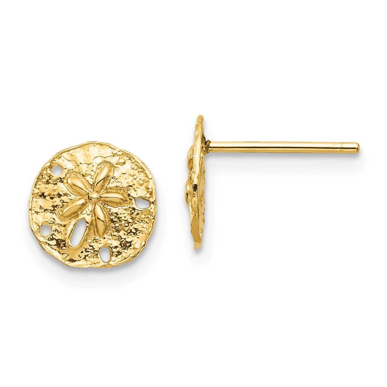 Sand Dollar Post Earrings 14k Gold TC1022, MPN: TC1022, 883957894782