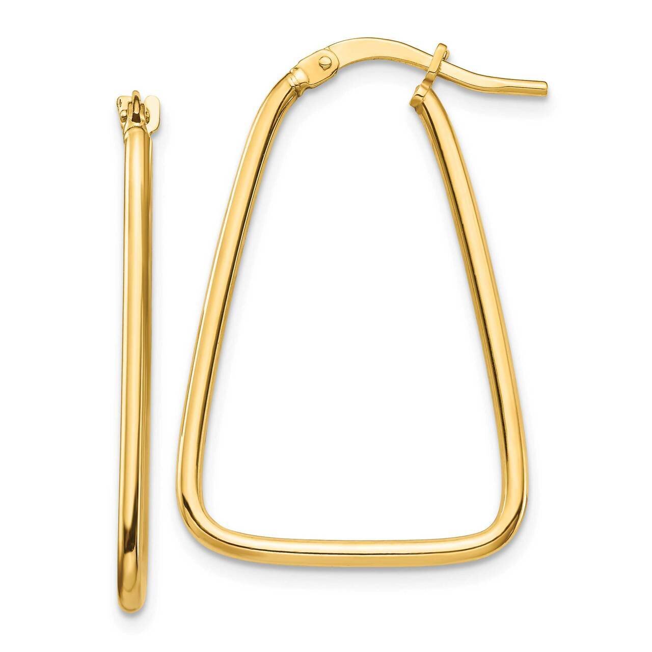Triangle Dangle Hoop Earrings 14k Gold Polished  TF1366, MPN: TF1366, 191101986475