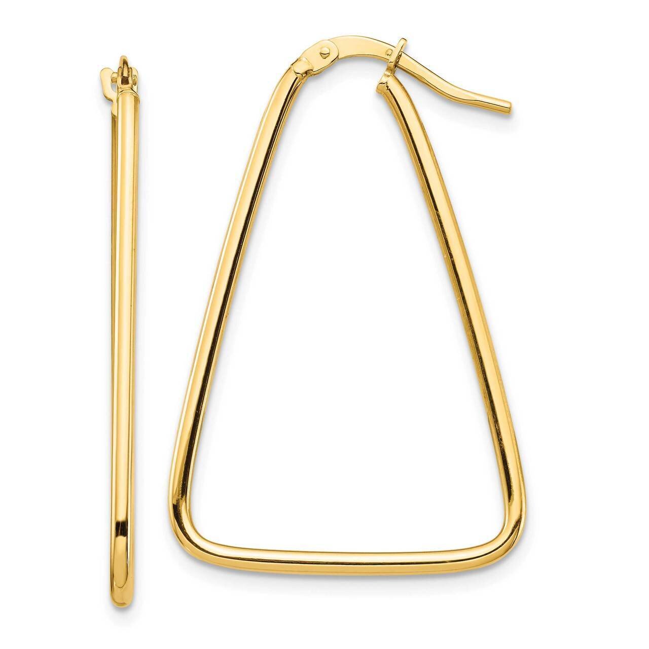 Triangle Dangle Hoop Earrings 14k Gold Polished  TF1367, MPN: TF1367, 191101986499