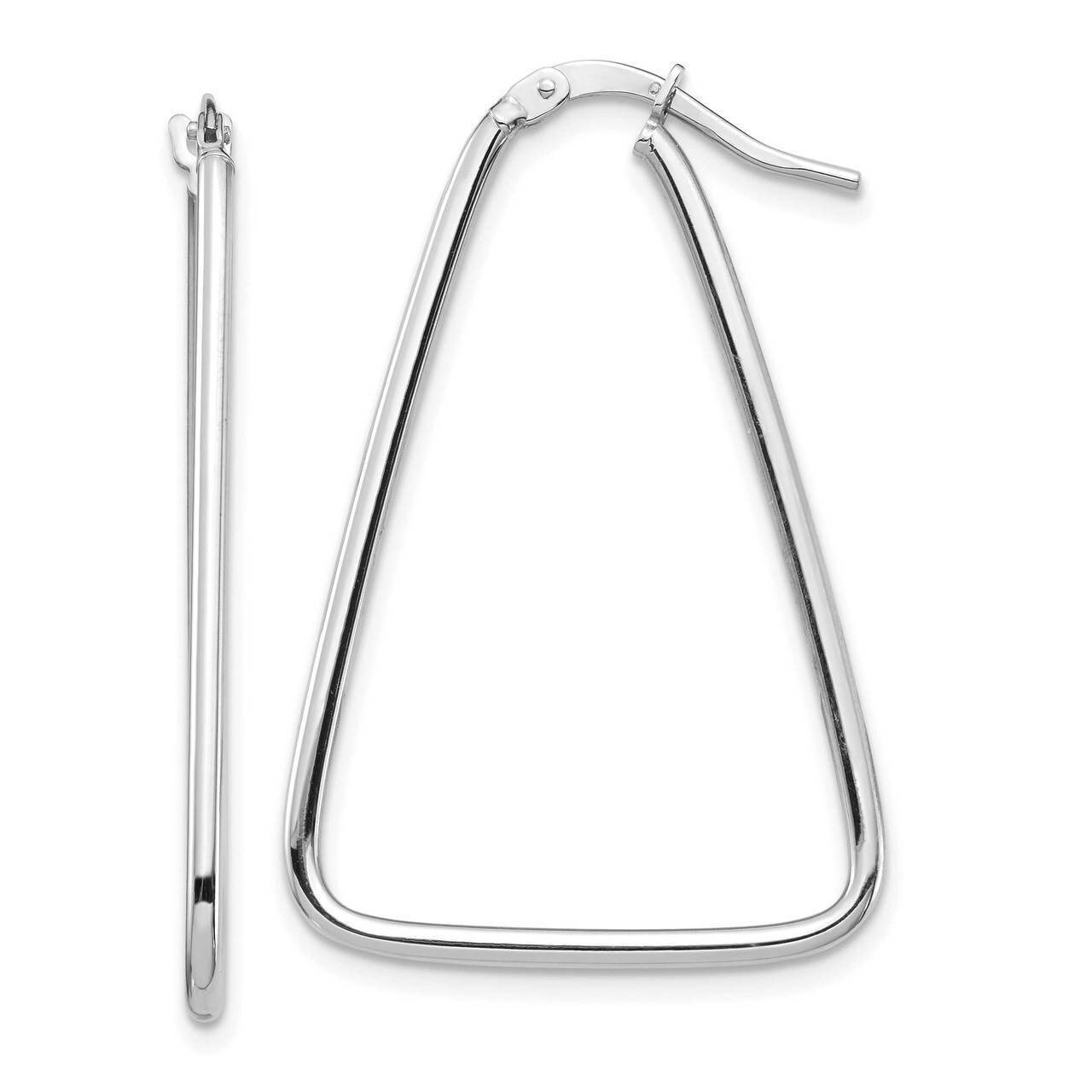 Triangle Dangle Hoop Earrings 14k White Gold Polished TF1367W, MPN: TF1367W, 191101986505