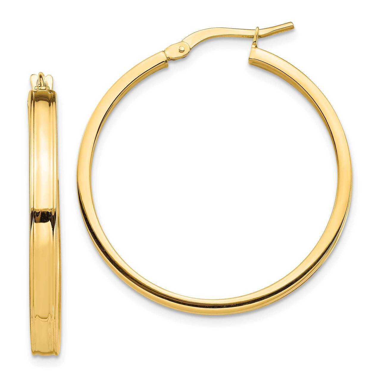 3mm Hoop Earrings 14k Gold Polished TF1385