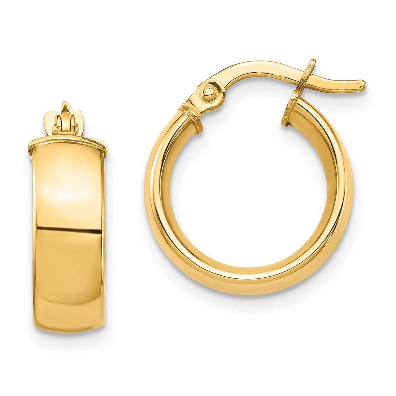 5mm Hoop Earrings 14k Gold High Polished TF1400