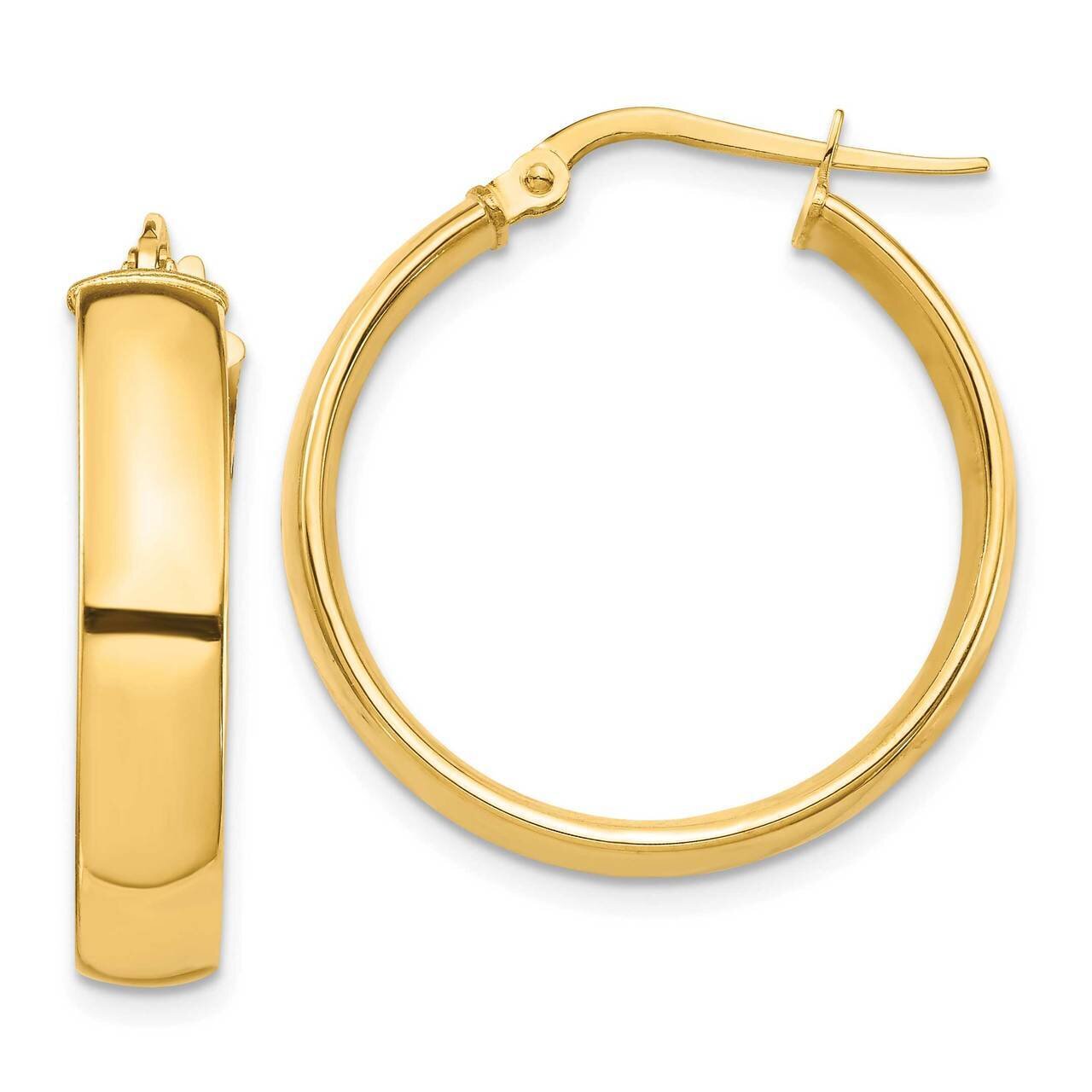 5mm Hoop Earrings 14k Gold High Polished TF1402
