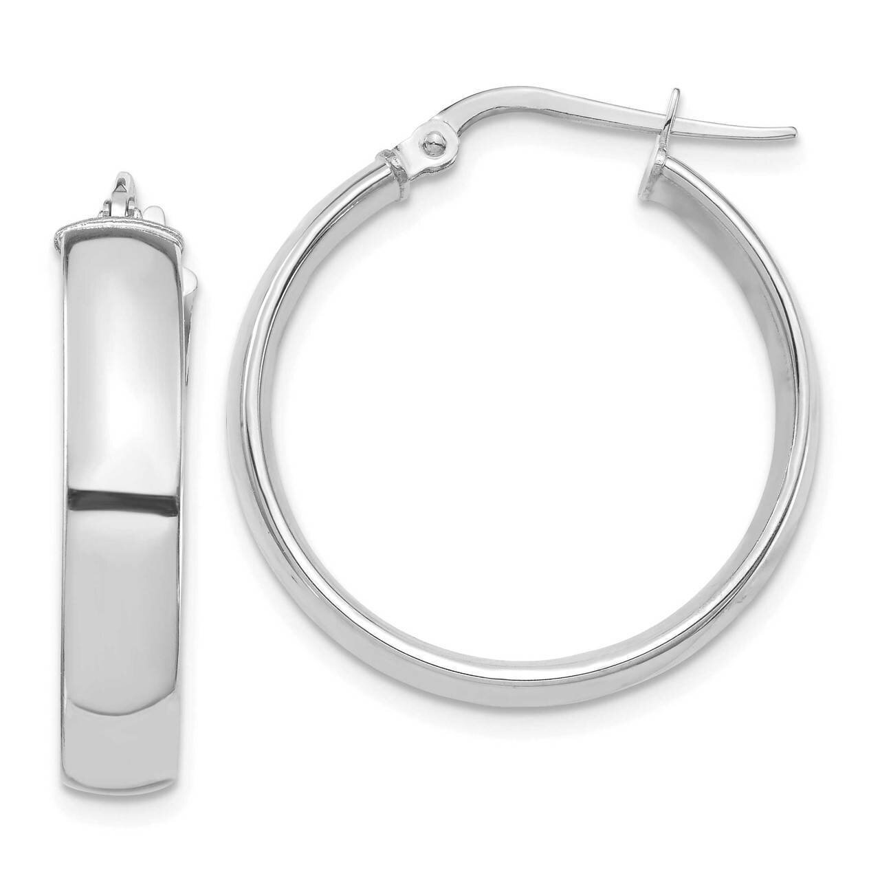 5mm Hoop Earrings 14k White Gold High Polished TF1402W, MPN: TF1402W, 191101987151