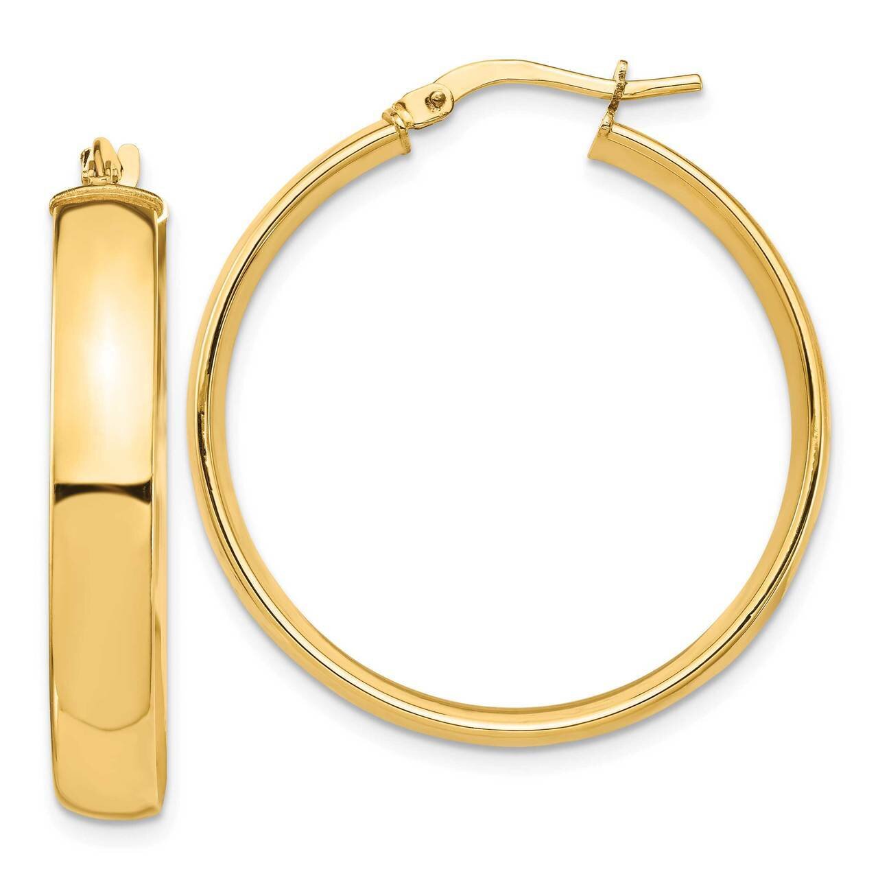 5mm Hoop Earrings 14k Gold High Polished TF1403, MPN: TF1403, 191101987168