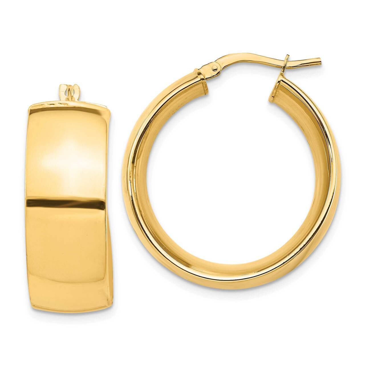 10mm Hoop Earrings 14k Gold High Polished TF1421, MPN: TF1421, 191101205095