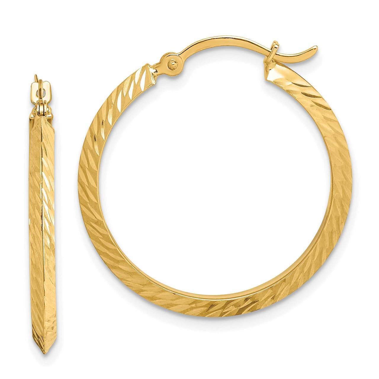 Diamond-Cut Hoop Earrings 14k Gold Polished  TF1446, MPN: TF1446, 883957918136