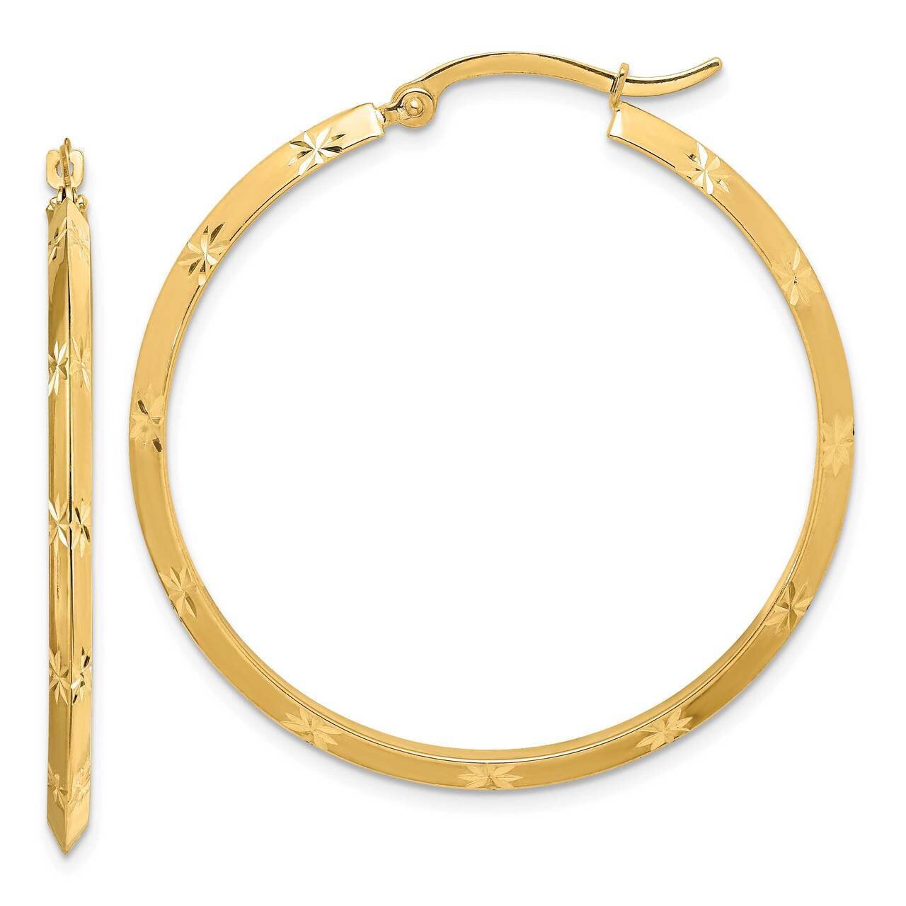 Diamond-Cut Hoop Earrings 14k Gold Polished  TF1451, MPN: TF1451, 883957932149