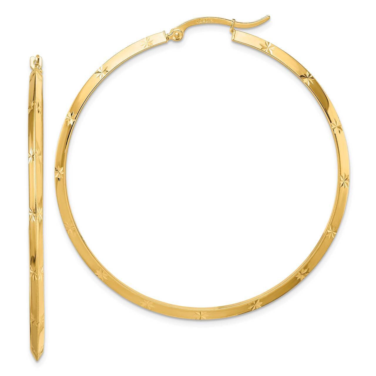 Diamond-Cut Hoop Earrings 14k Gold Polished  TF1452, MPN: TF1452, 883957932187