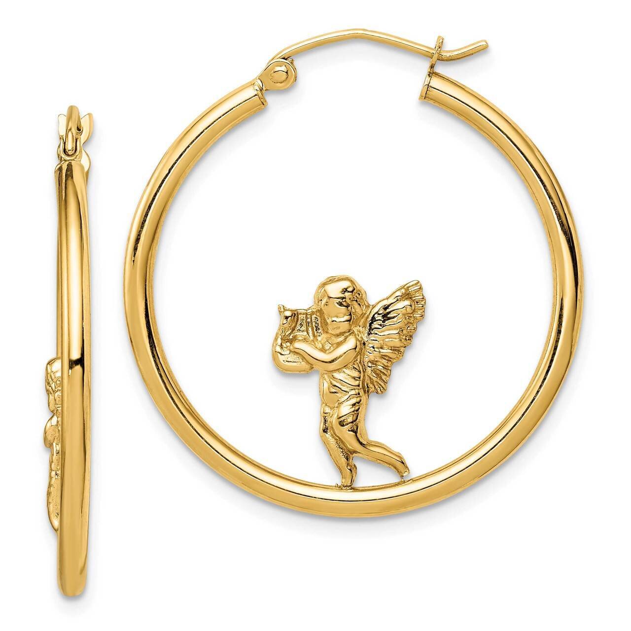 Angel Hoop Earrings 14k Gold TF1513