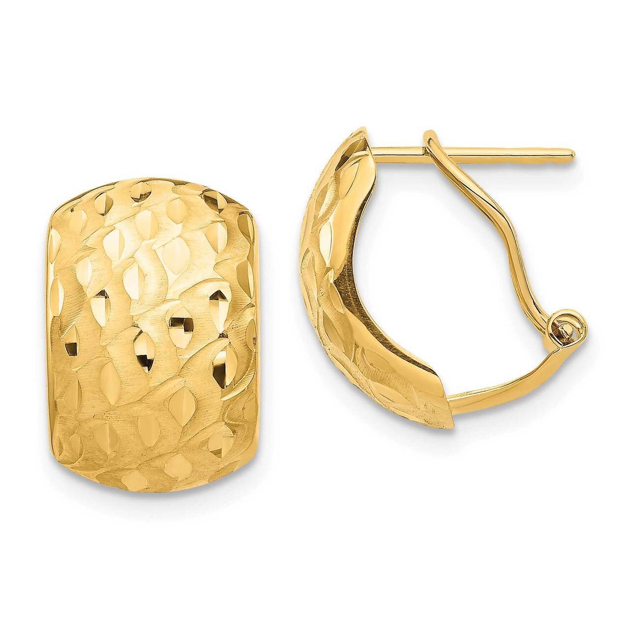 Omega Back Earrings 14k Gold Textured TF1525, MPN: TF1525, 886774091365