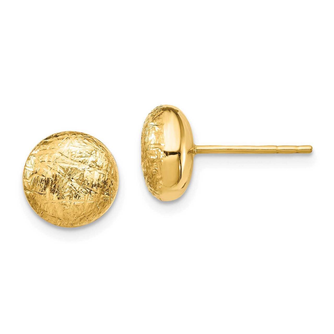 Scratch Finish Hollow Post Earrings 14k Gold TF1529, MPN: TF1529, 886774097169