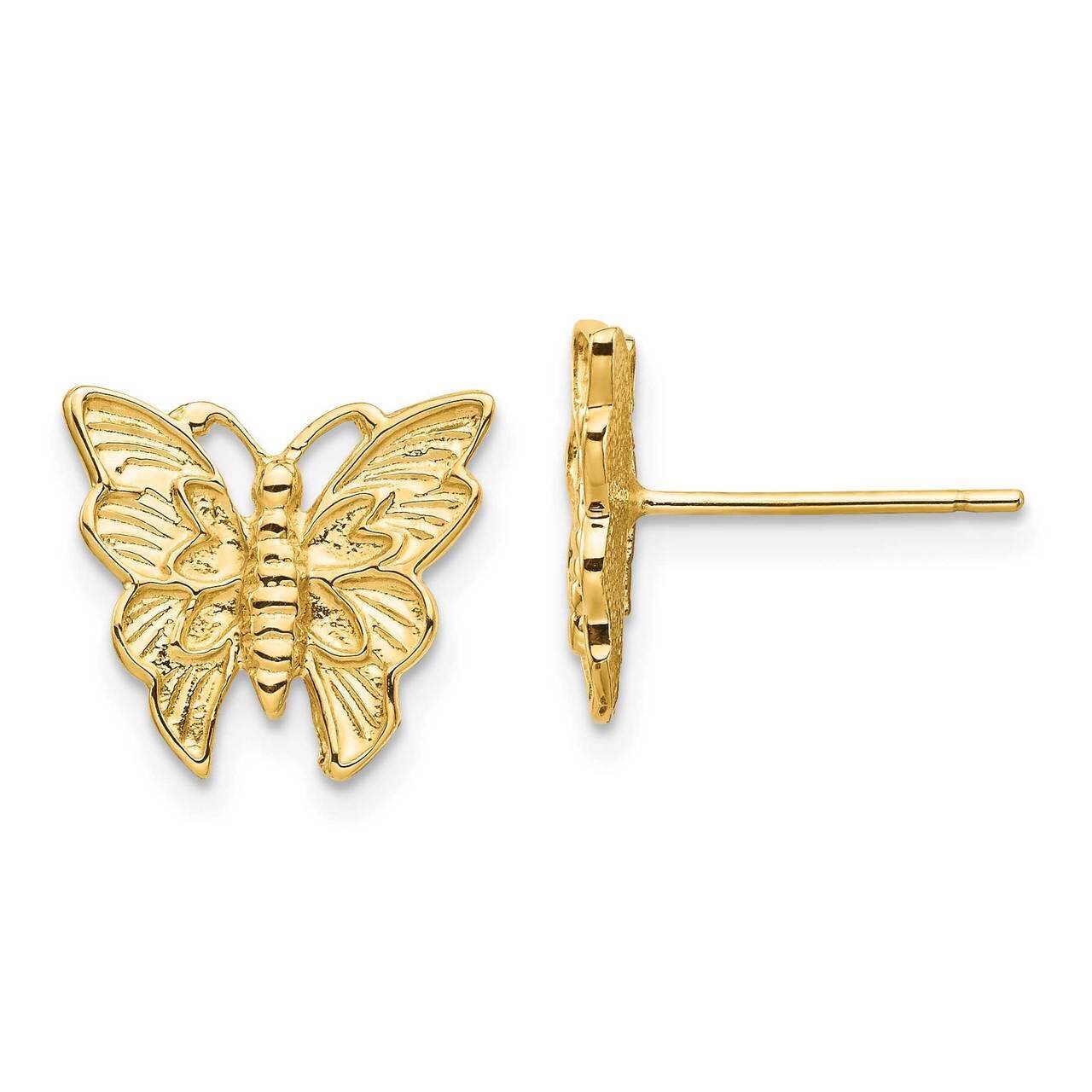 Butterfly Post Earrings 14k Gold Polished  TF1568, MPN: TF1568, 883957838274