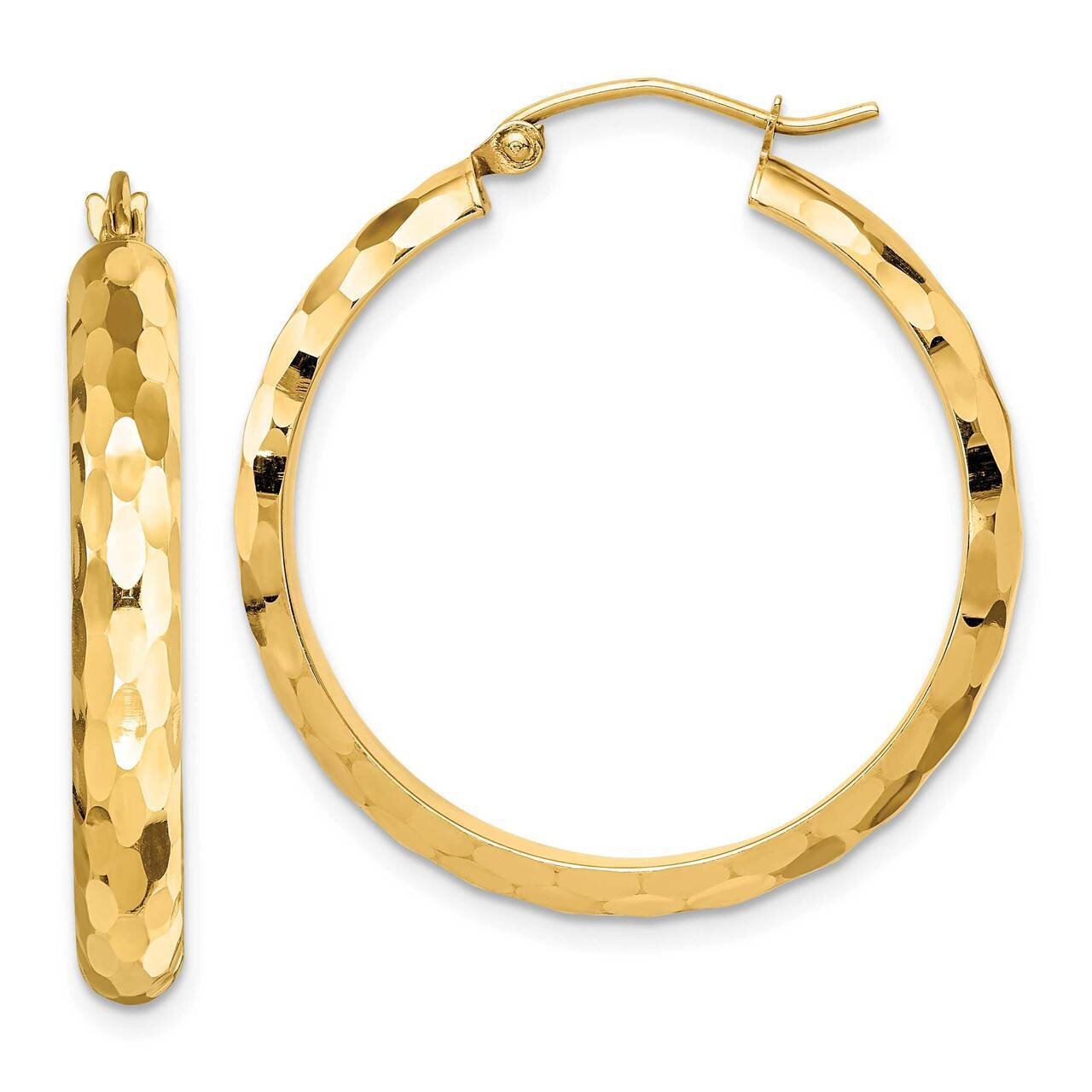 Hoop Earrings 14k Gold Diamond-cut TF1578