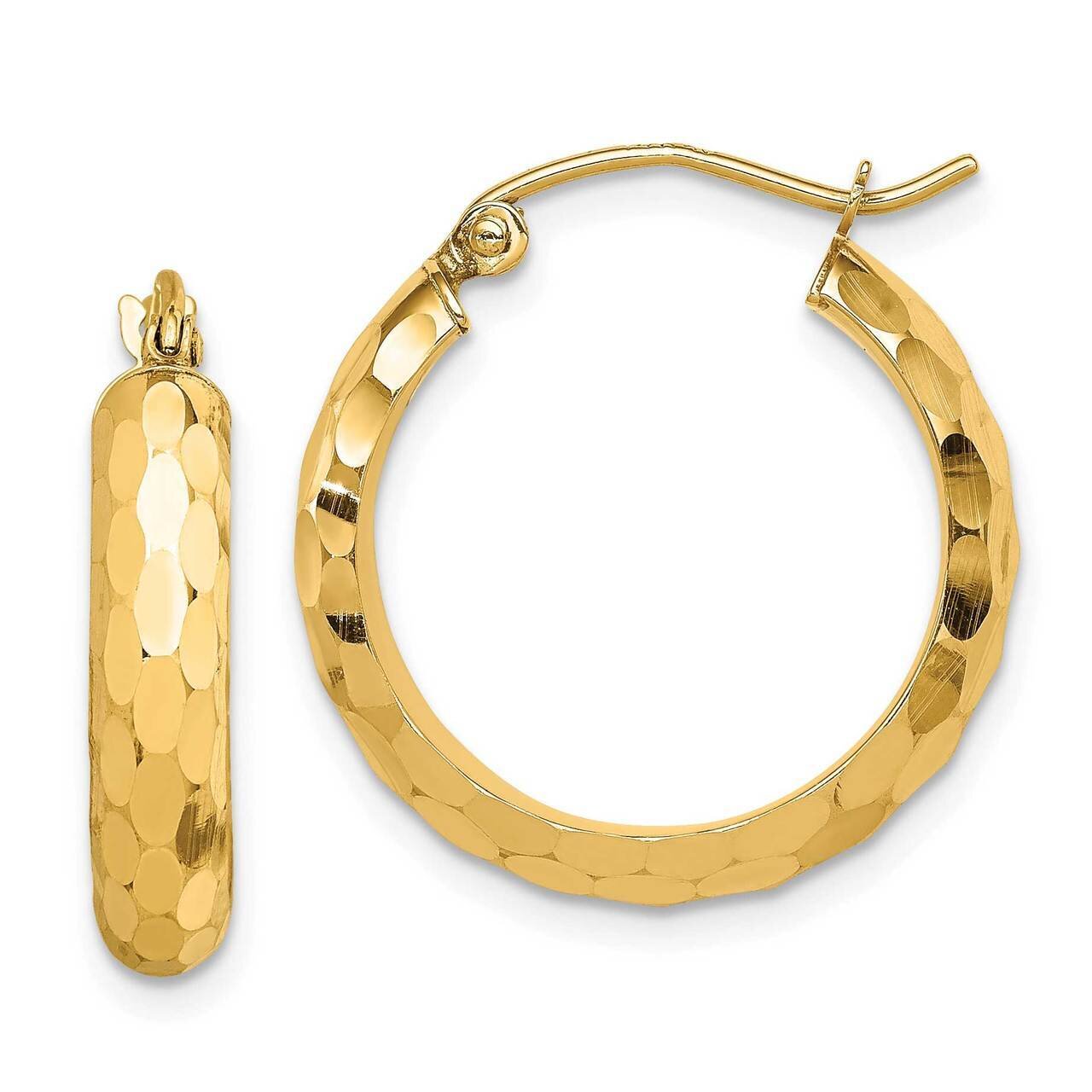 Hoop Earrings 14k Gold Diamond-cut TF1579