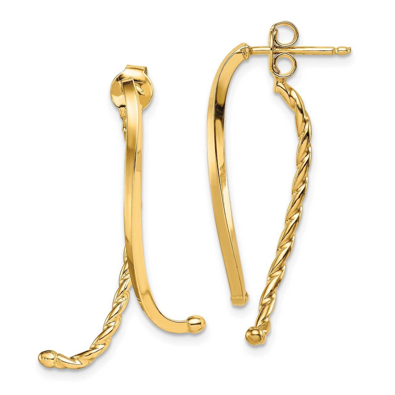 Twisted Front Back Post Earrings 14k Gold Polished  TF1621, MPN: TF1621, 191101983009