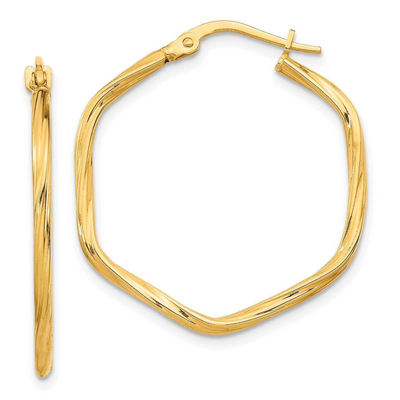 2x 1mm Textured Hoop Earrings 14k Gold TF1669, MPN: TF1669, 191101988134