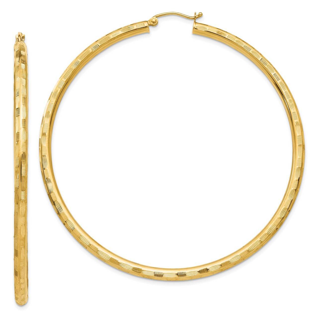 Hoop Earrings 14k Gold Textured TF563, MPN: TF563, 886774731728