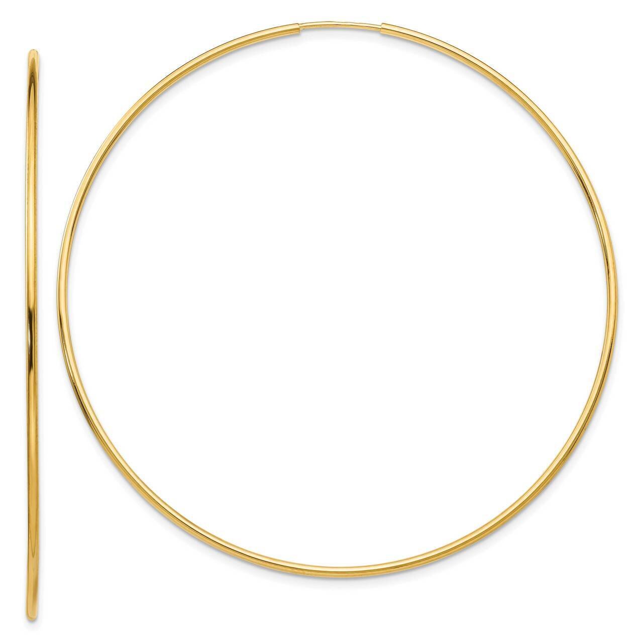 Endless Tube Hoop Earrings 14k Gold Polished  TF800, MPN: TF800, 191101364860