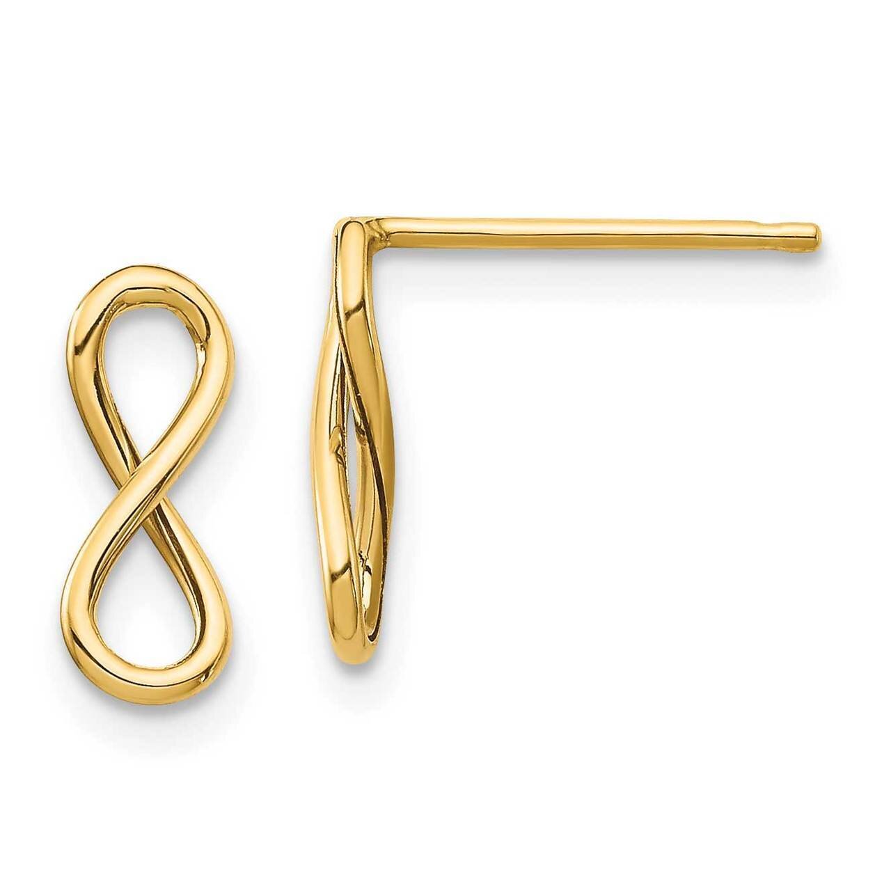 Infinity Post Earrings 14k Gold Polished TH994