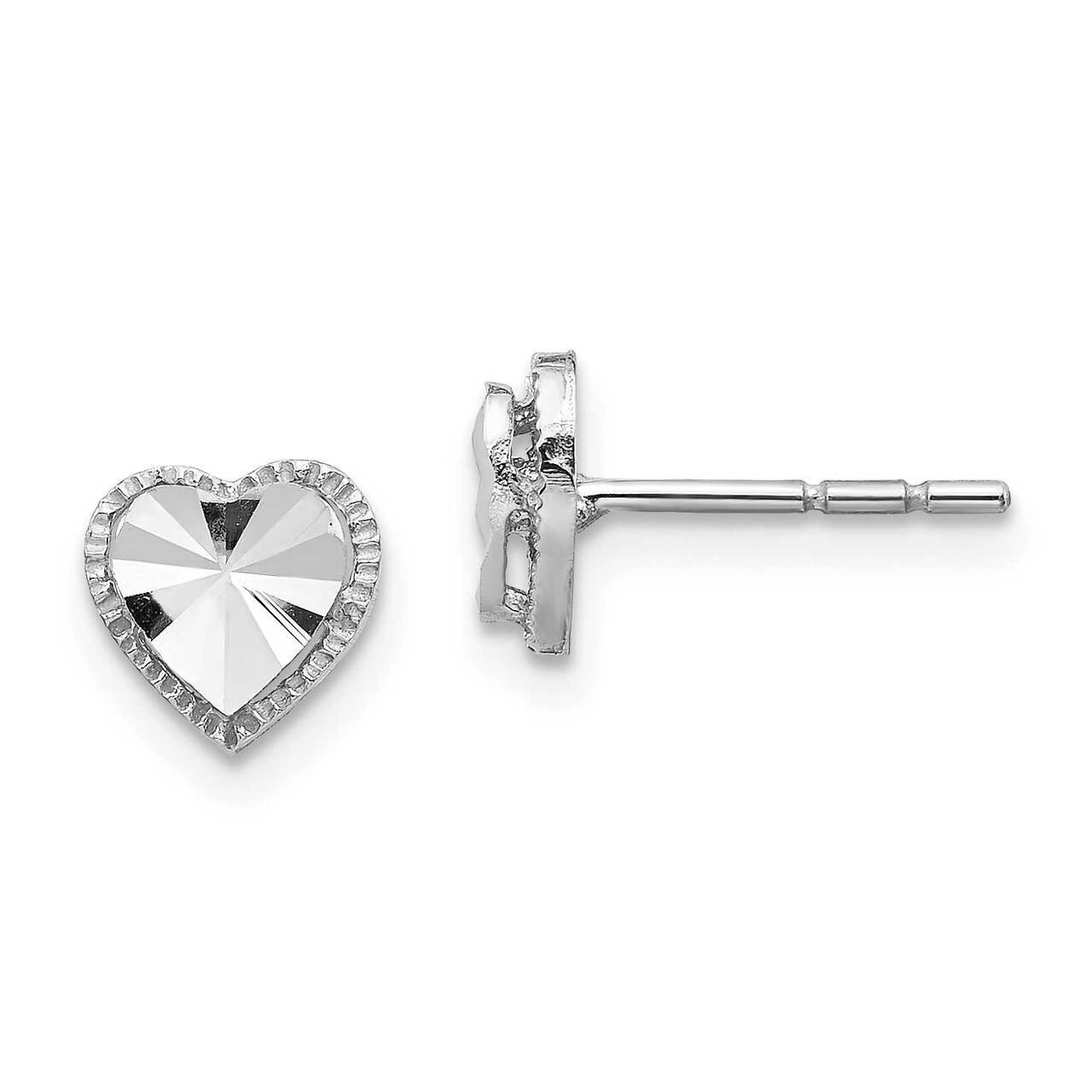 Diamond-Cut Heart Post Earrings 14k White Gold TH996, MPN: TH996, 883957781617