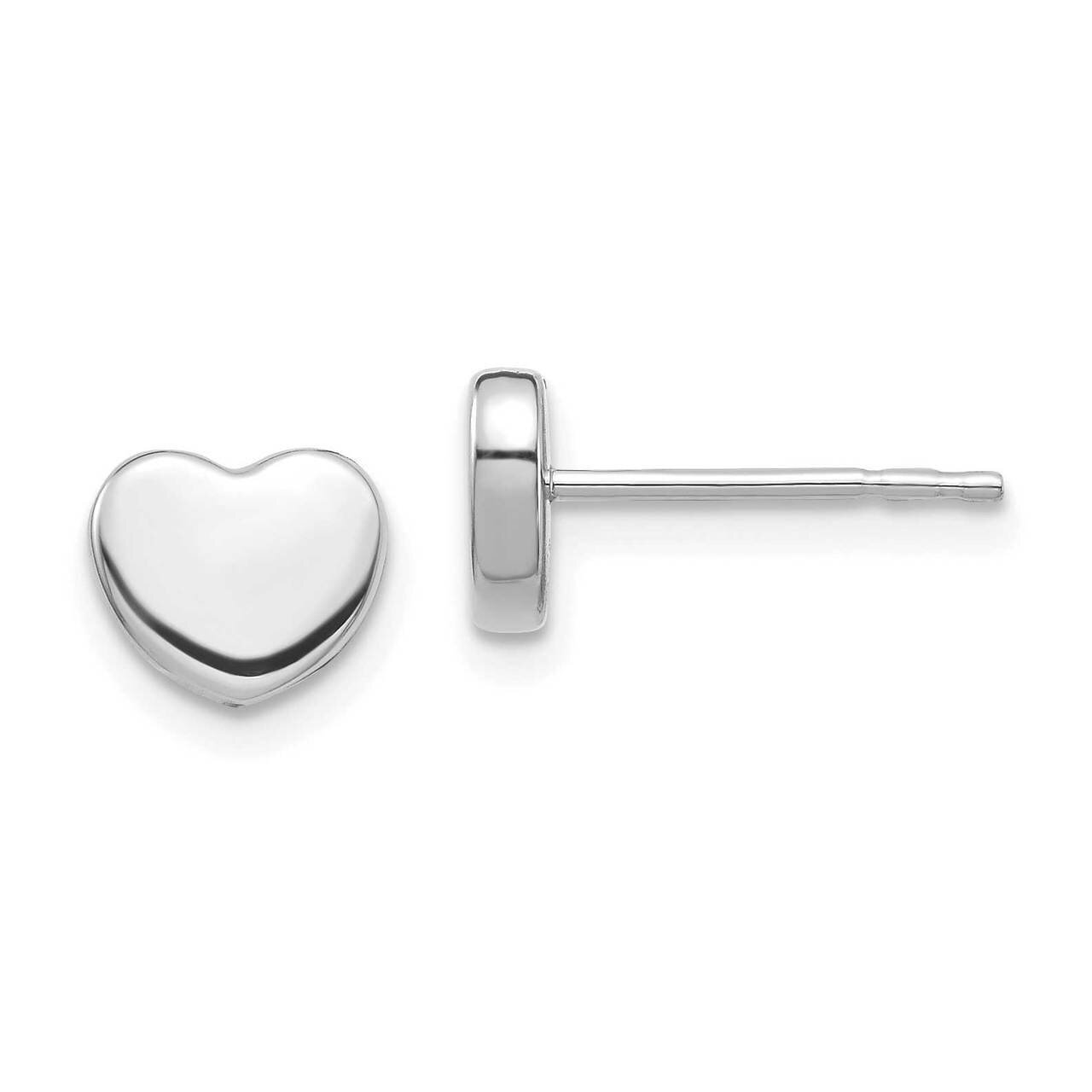 Heart Post Earrings 14k White Gold Polished TH997, MPN: TH997, 883957960760