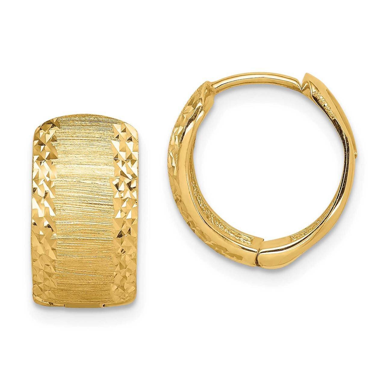 Textured Hoop Earrings 14k Gold Diamond-cut TL1138, MPN: TL1138, 886774034188