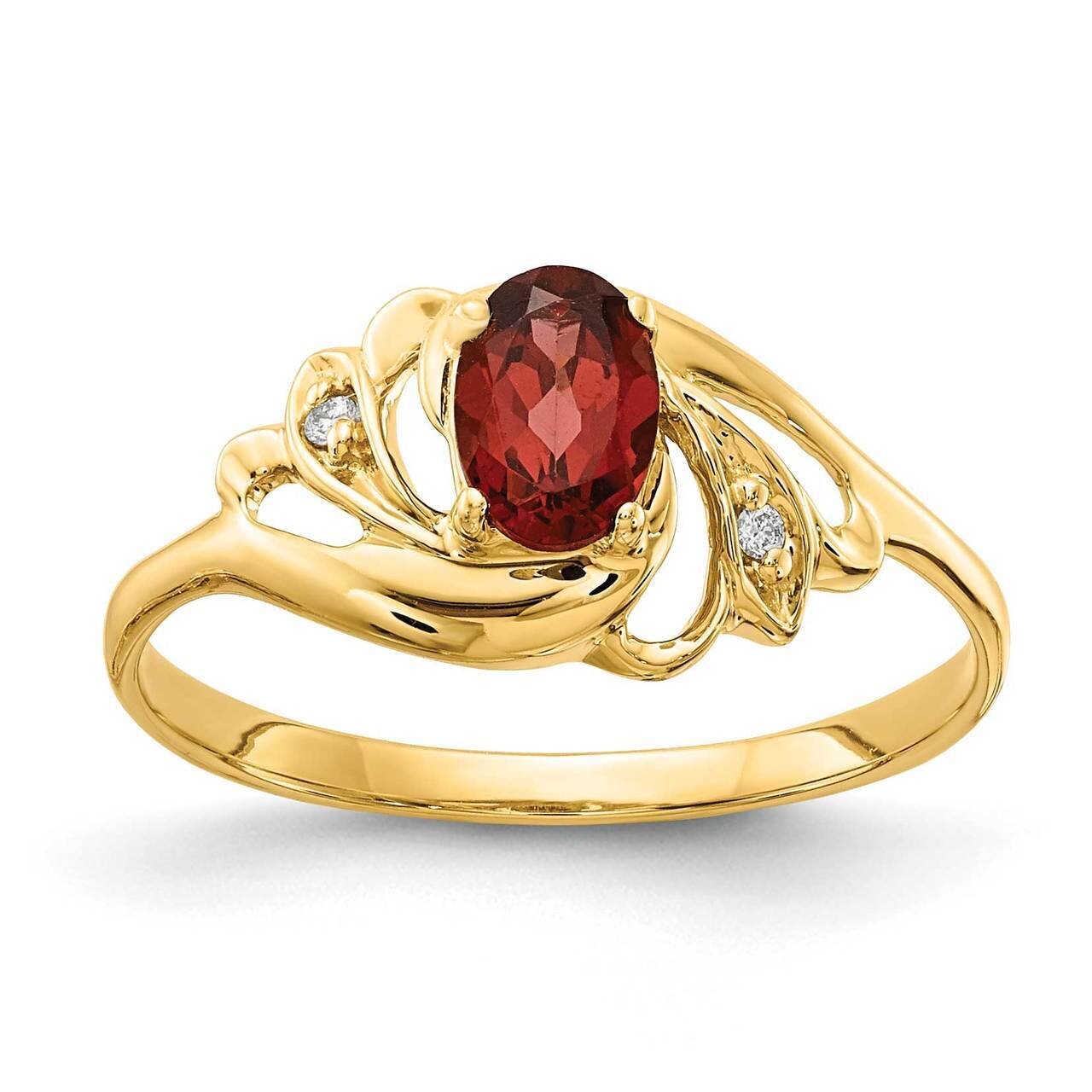 6x4mm Oval Garnet Diamond Ring 14k Gold X9716GA_AA, MPN: X9716GA_AA, 883957634869