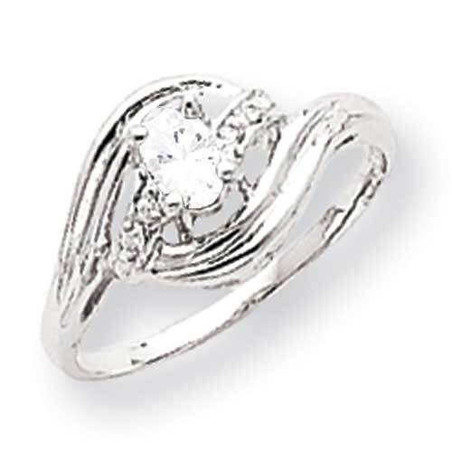 5x3mm Oval Cubic ZirconiDiamond Ring 14k White Gold X9723CZ_AA, MPN: X9723CZ_AA, 883957640457