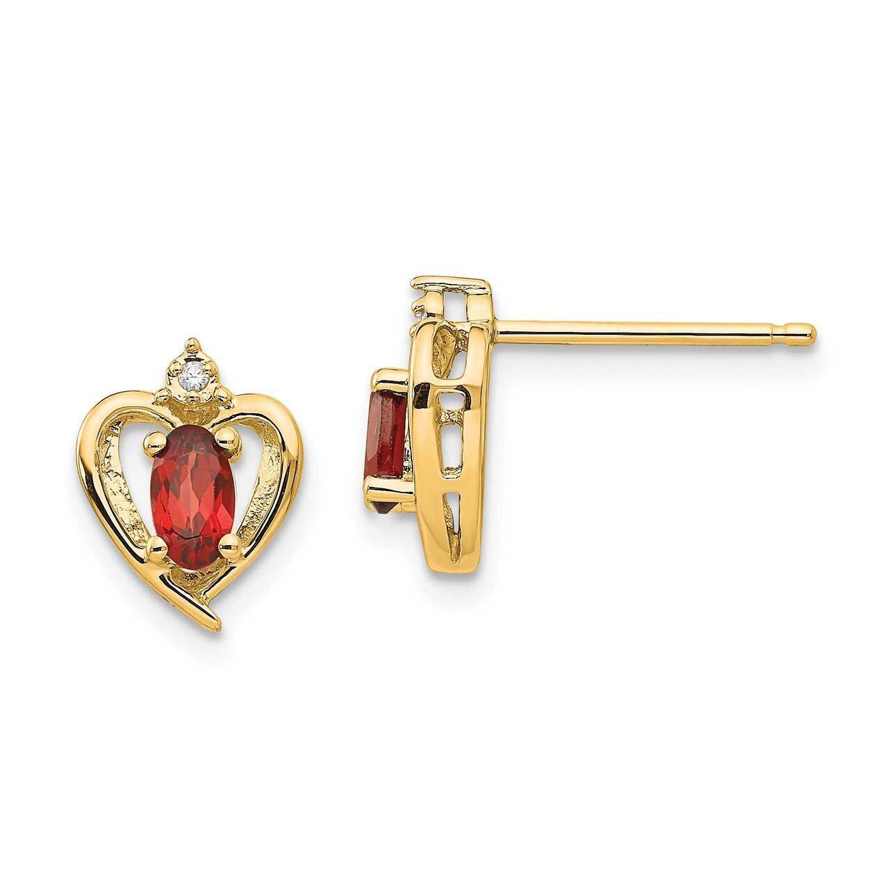 Diamond &amp; Garnet Earrings 14k Gold XBS478, MPN: XBS478, 883957857985