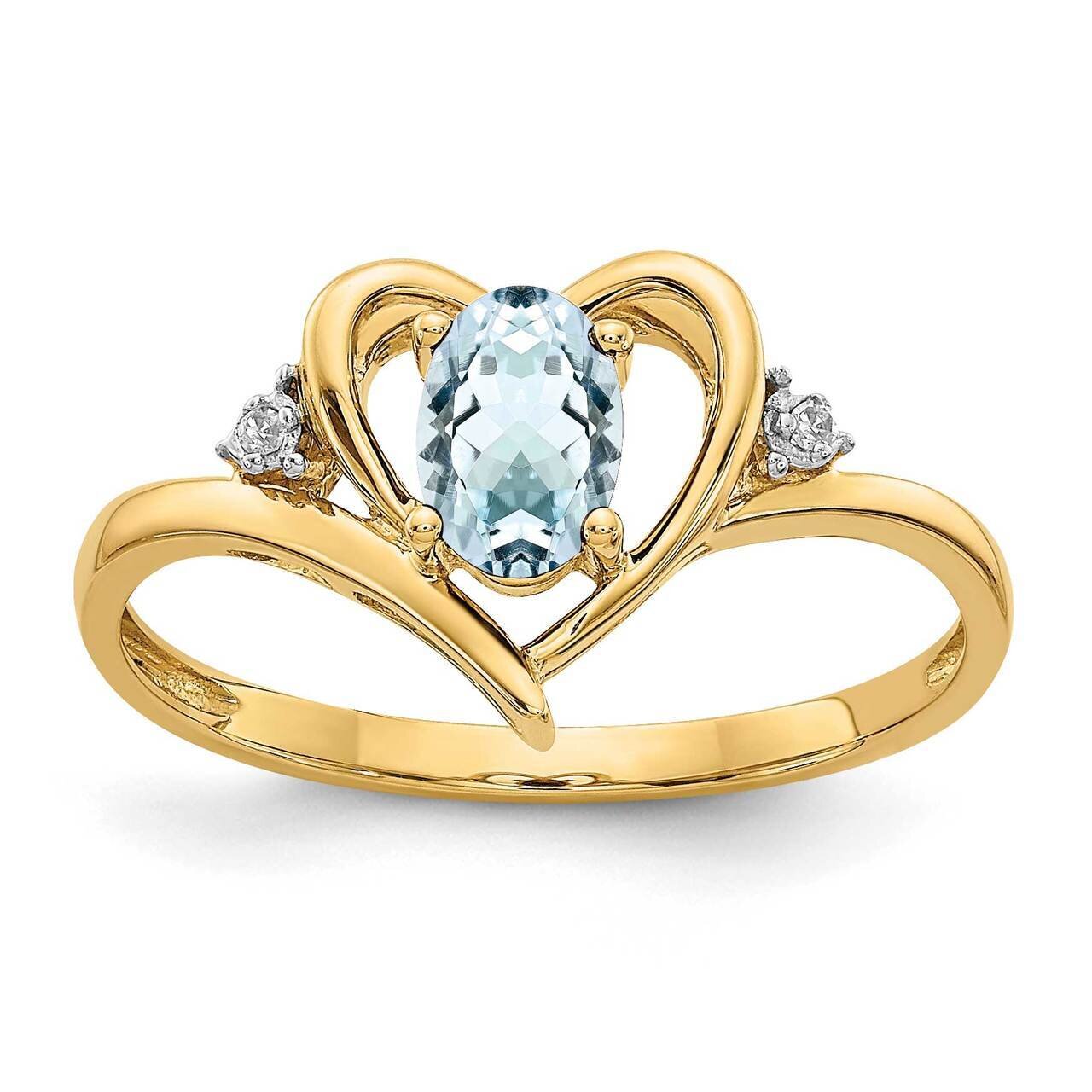 Diamond &amp; Aquamarine Ring 14k Gold XBS482, MPN: XBS482, 883957445090