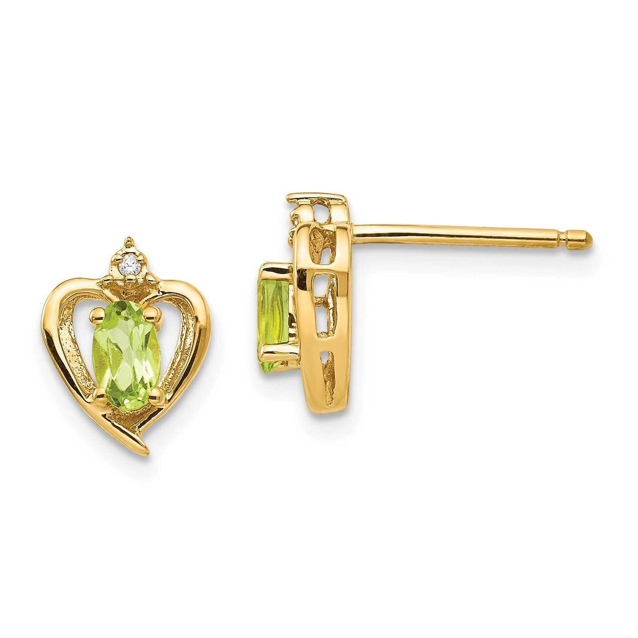 Diamond &amp; Peridot Earrings 14k Gold XBS502, MPN: XBS502, 883957414027