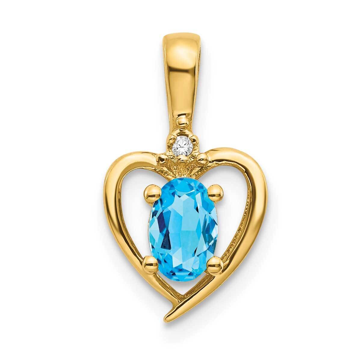 Diamond &amp; Blue Topaz Pendant 14k Gold XBS511, MPN: XBS511, 883957374970