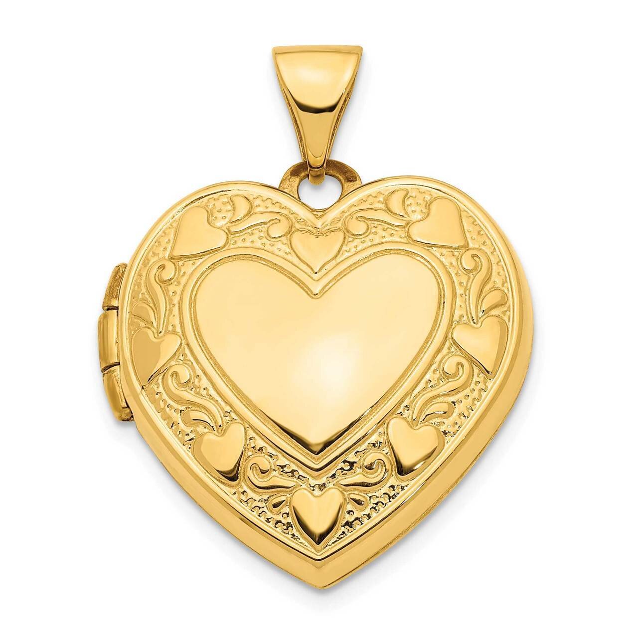 Pink Fabric Hearts with Love 19mm Heart Locket Pendant 14k Gold XL747, MPN: XL747, 886774101057