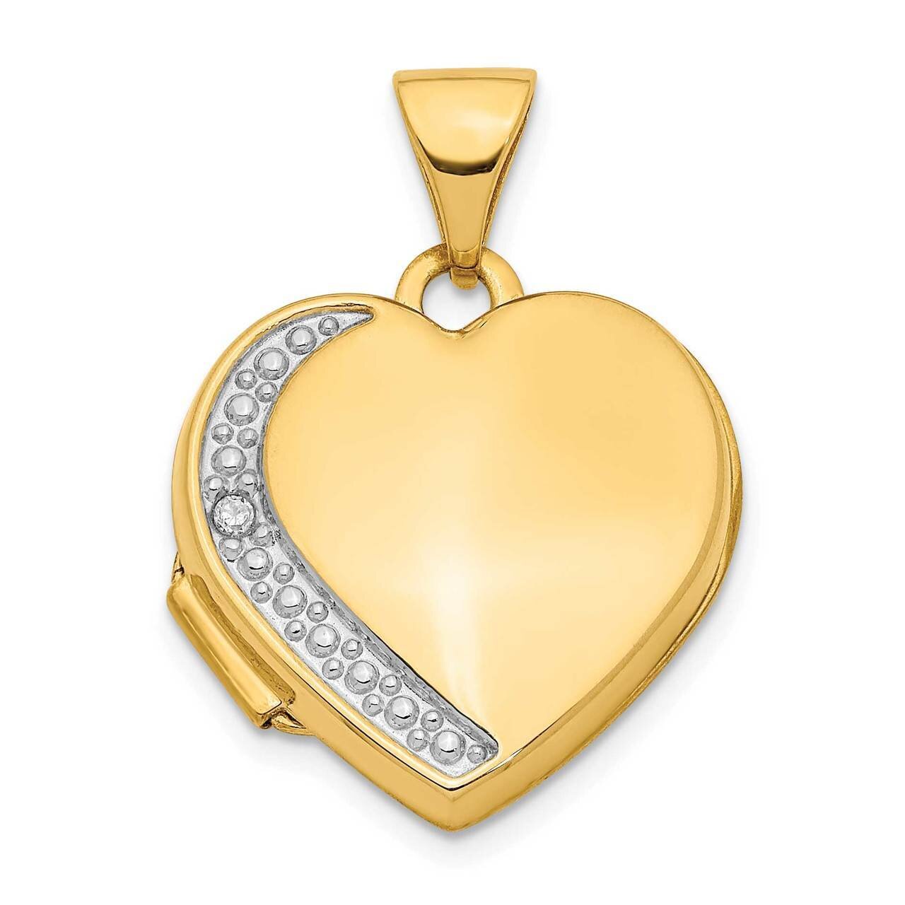 Diamond 16mm Heart Locket Pendant 14k Gold XL751, MPN: XL751, 886774098975