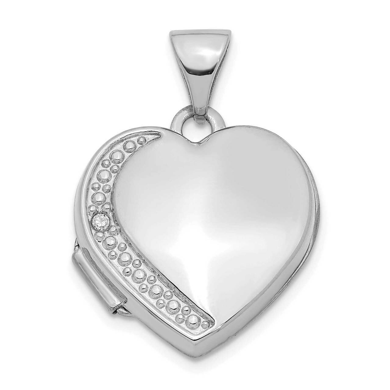 Diamond 16mm Heart Locket Pendant 14k White Gold XL755, MPN: XL755, 886774074634