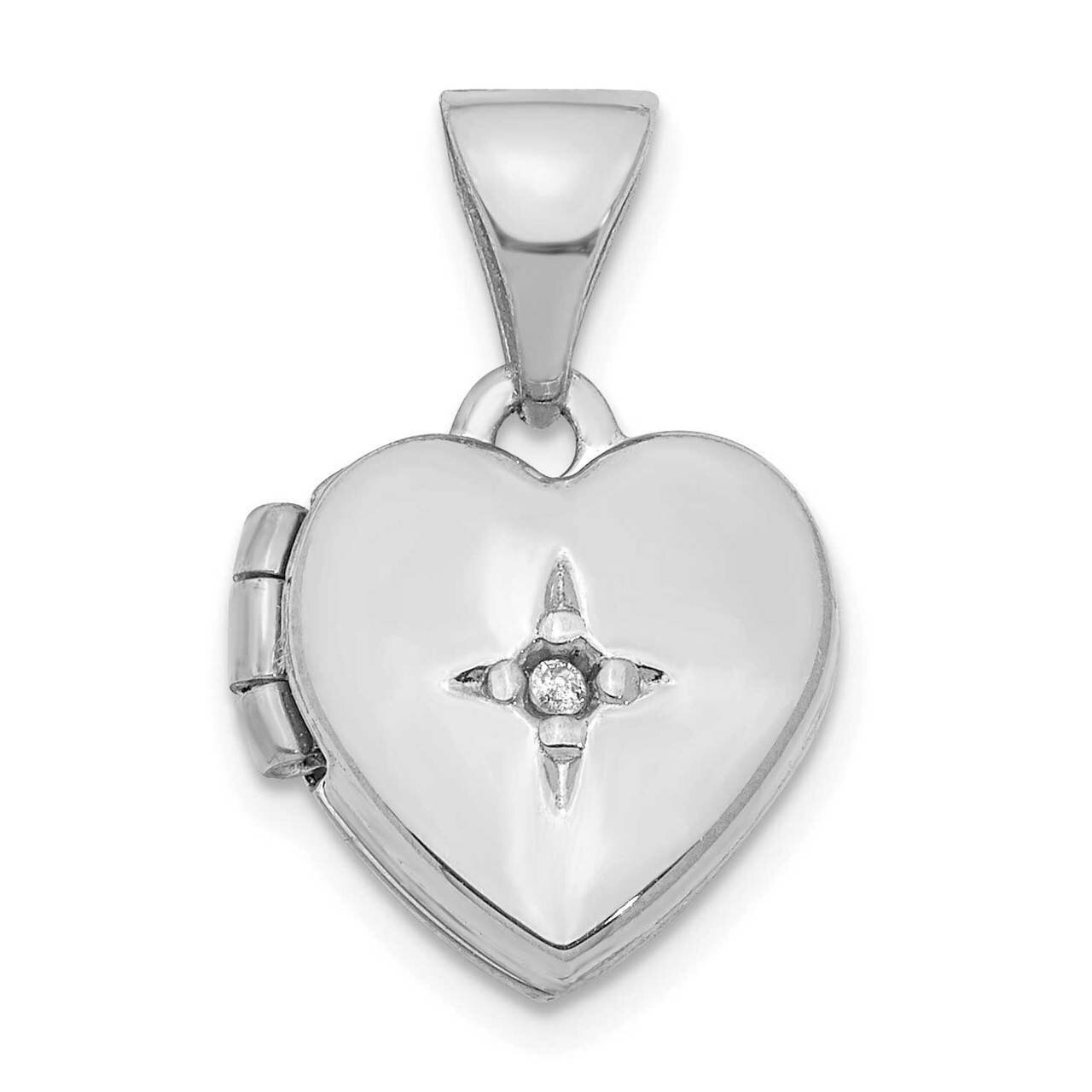 Diamond 11mm Heart Locket Pendant 14k White Gold XL758, MPN: XL758, 883957936932