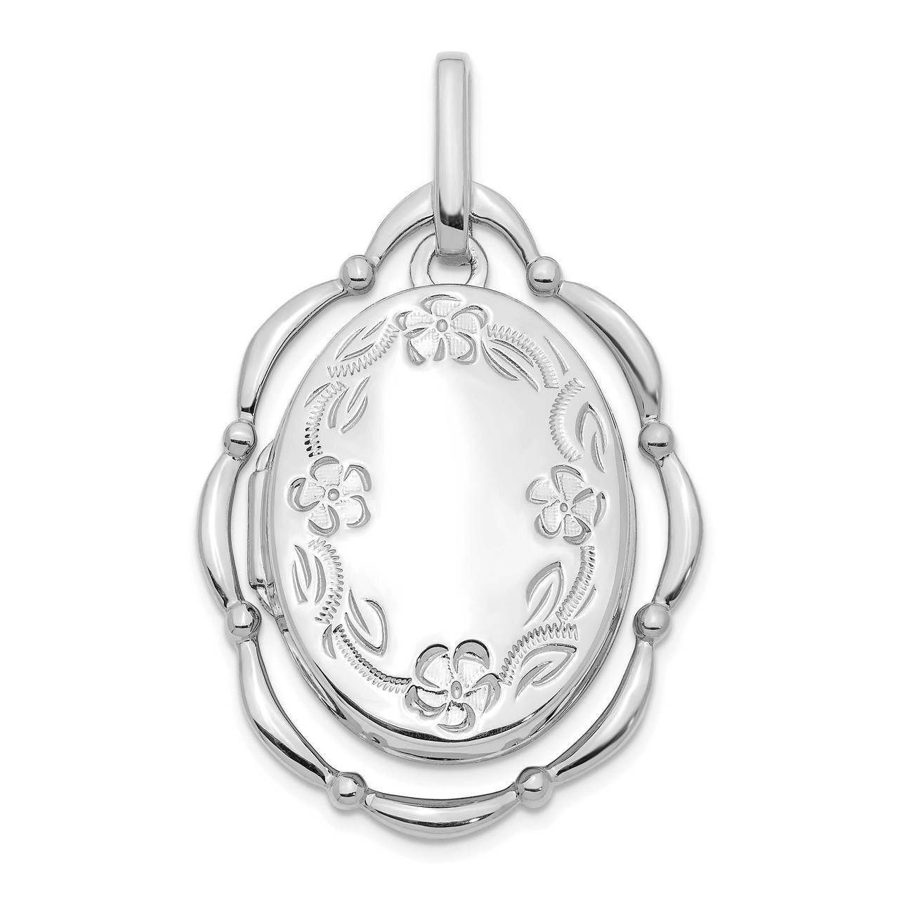 23mm Oval Locket Pendant 14k White Gold XL781, MPN: XL781, 883957837932