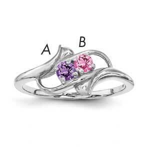 Genuine 2 Stone Mother&#39;s Ring Sterling Silver Rhodium-plated XMR14_2W--6, MPN: XMR14_2W--6, 8867743…