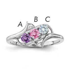 Genuine 3 Stone Mother&#39;s Ring Sterling Silver Rhodium-plated XMR14_3W--6, MPN: XMR14_3W--6, 8867743…