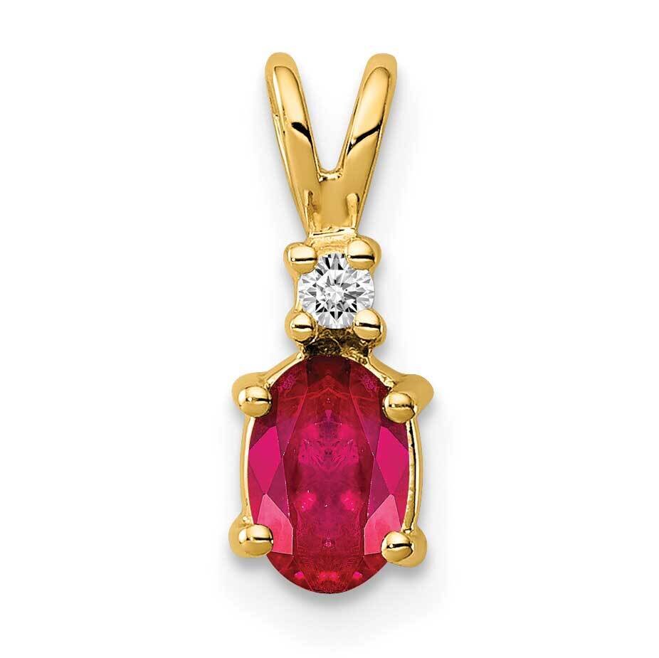 6x4mm Oval Ruby Diamond pendant 14k Gold XP1002R_AA, MPN: XP1002R_AA, 883957236902