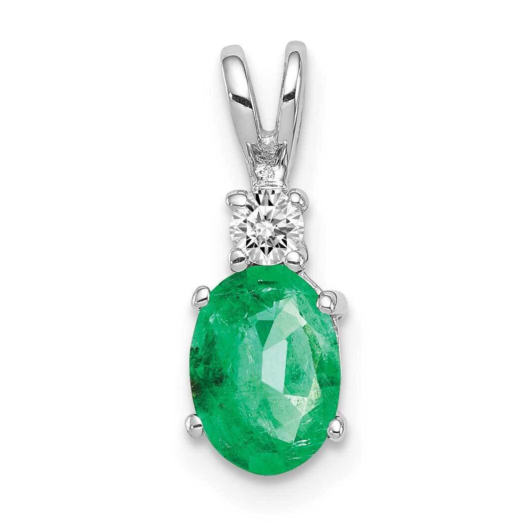 7x5mm Oval Emerald Diamond pendant 14k White Gold XP1005E_AA, MPN: XP1005E_AA, 883957170954